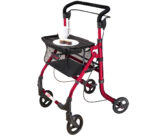 Rollator indendørs Rød med bakke/kurv - Billede 2