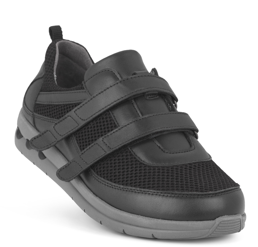 181-35-110-b New Feet Sort Sko Mesh m/velcro - Billede 1