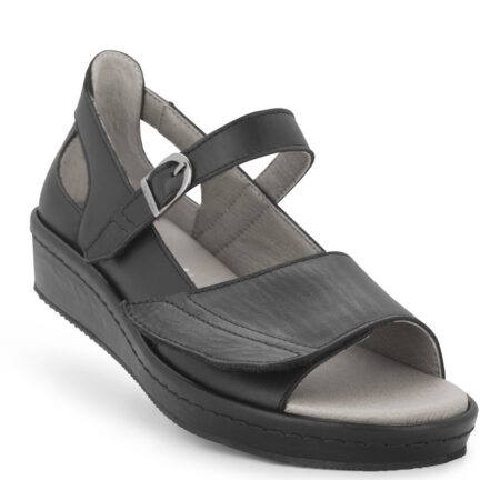 New Feet Sort Sandal med hælkappe