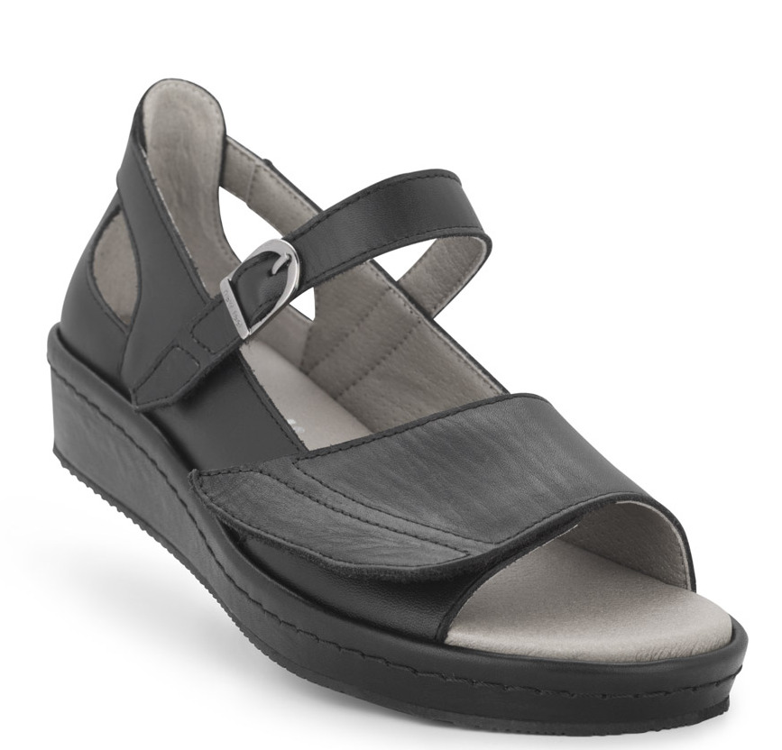 191-11-110_b New Feet Sort Sandal med hælkappe - Billede 1