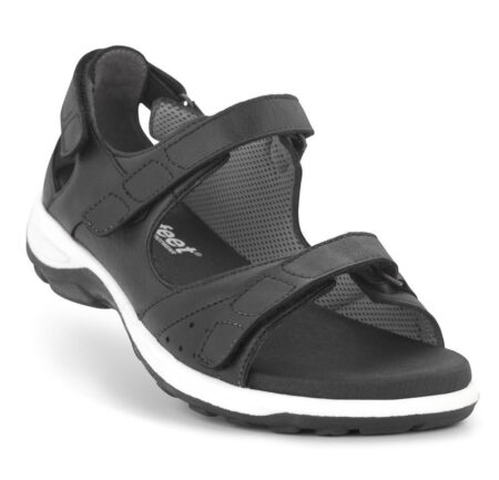 New Feet Sort Sandal med Hælkappe