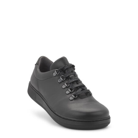 New Feet Sort Snøresko, glat læder