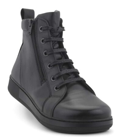 New Feet Sort Støvle Glat Læder