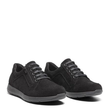 New Feet Sko Sort Ruskind Med Stretch