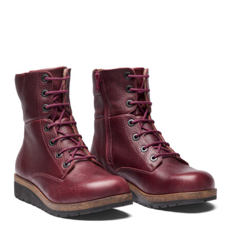 New Feet Dark Wine Snørestøvle Glat Læder
