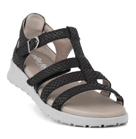 New Feet Sort Sandal med Hælkappe