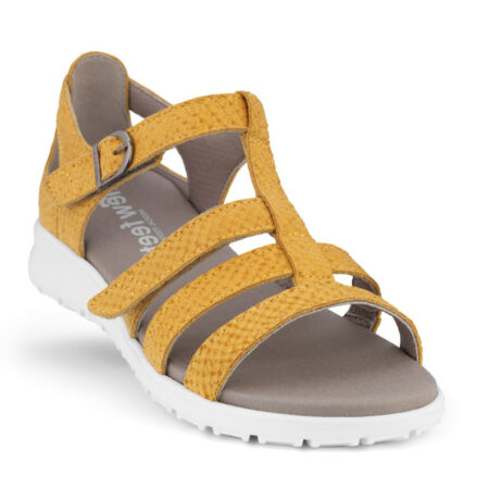 New Feet Sennepsgul Sandal med Hælkappe