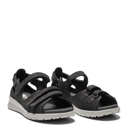 New Feet Sort Sandal Med Hælkappe Nubuck Læder