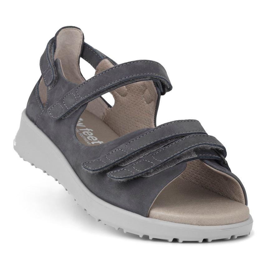 201-36-1542_b New Feet Gråblå Sandal med Hælkappe - Billede 1