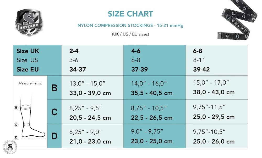 SupCare Nylon Støttestrømper Sort - Billede 2