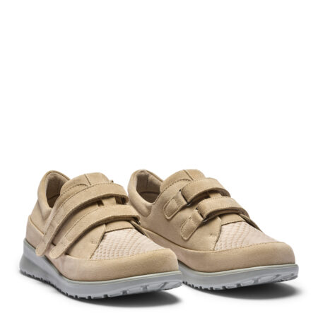 New Feet Damesko Med TextilStretch Sand