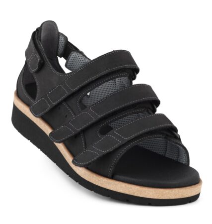 New Feet Sort Sandal m. Hælkappe