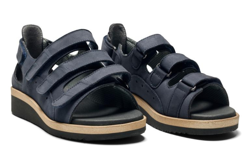 new feet 15632 2 - 1 New Feet Blå Nubuck Sandal Med Hælkappe - Billede 1