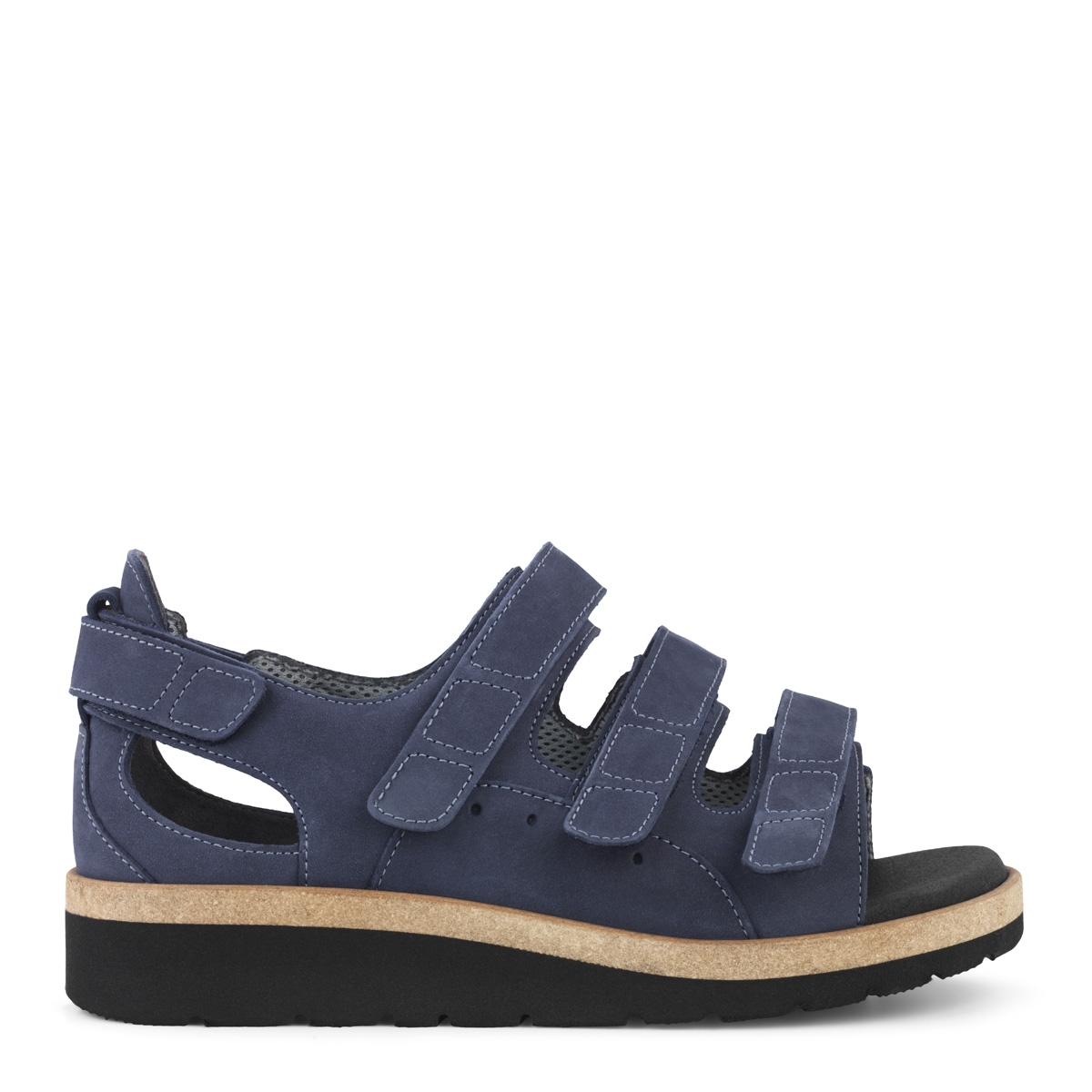 211-12-1541-a_159715646-p New Feet Sandal Jeansblå Kalveskind - Billede 1