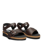New Feet Brun Sandal Med Glat Læder