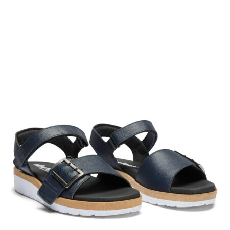 New Feet Blå Sandal Glat Læder