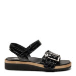 New Feet Sort Sandal I Kalveskind - Billede 2