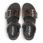 New Feet Brun Kalveskind Sandal - Billede 2