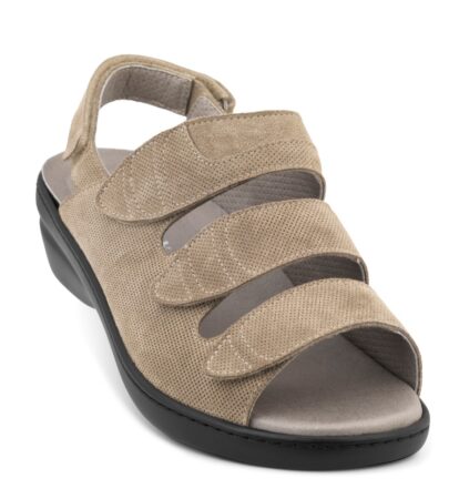 New Feet Grå Sandal m. 3 velcroremme