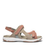 New Feet Damesandal med velcro, Nubuck, Rose - Billede 2