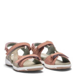 New Feet Damesandal med velcro, Nubuck, Rose