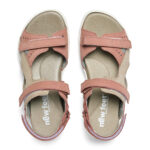 New Feet Damesandal med velcro, Nubuck, Rose - Billede 3
