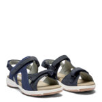 New Feet Blå Sandal Med Læder I Nubuck
