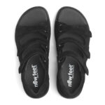New Feet Sort Sandal Med Fast Hælkappe - Billede 3