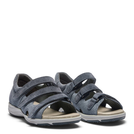 New Feet Damesandal med fast hælkappe, Gråblå