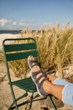 New Feet Damesandal med fast hælkappe, Gråblå - Billede 5