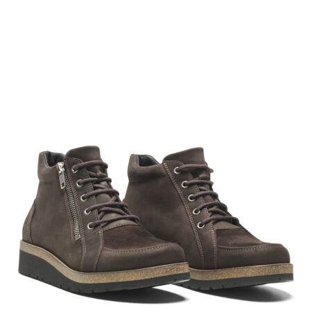 New Feet Brun Nubuck Støvle Med Stretch