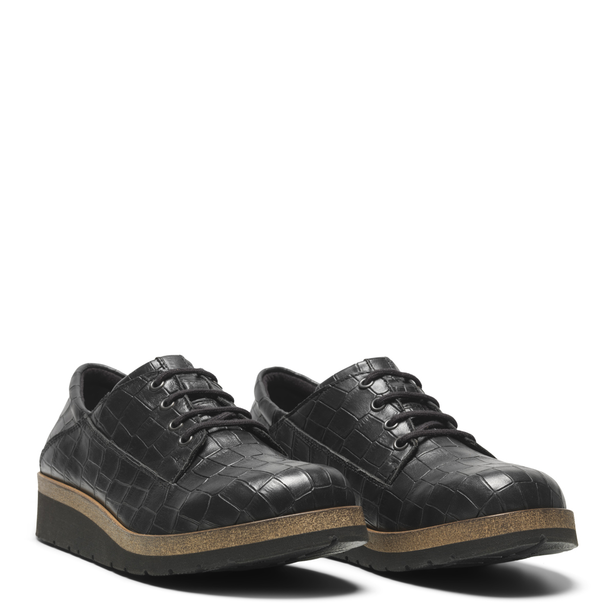 212-17-1910-b New Feet Sort Sko Kalveskind - Billede 1