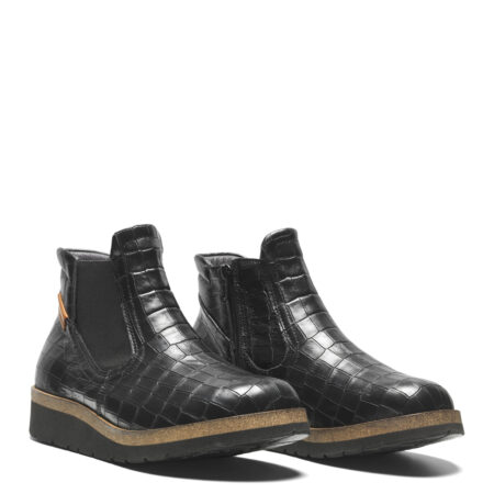 New Feet Støvle I Sort Med Lynlås