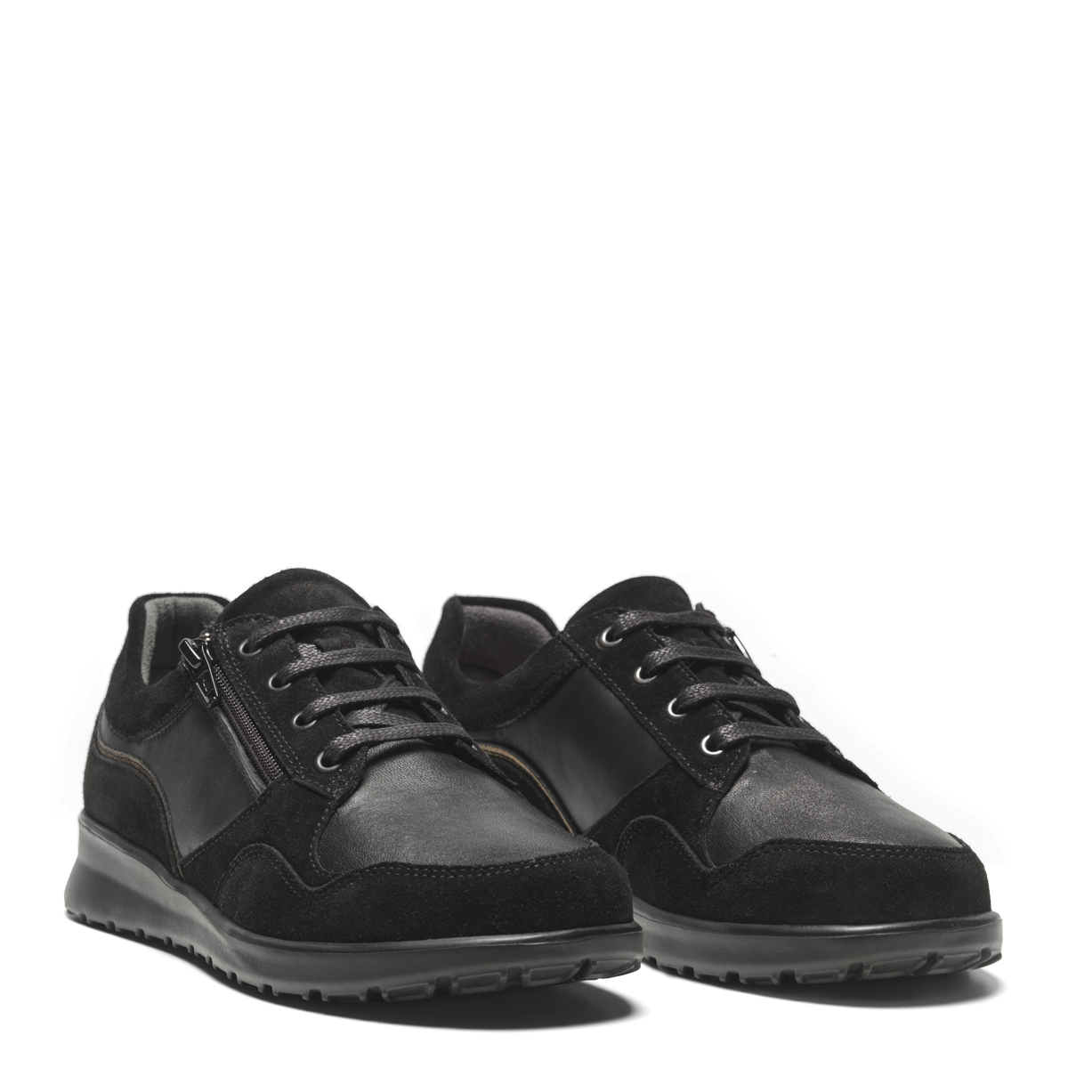 212-24-210-b New Feet Sort Sko Med Lynlås Og Stretch - Billede 1