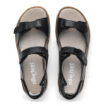 New Feet Sandal Sort Læder Glat - Billede 2
