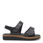 New Feet Sandal Sort Kalveskind Med Præg - Billede 2