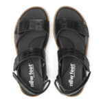 New Feet Sandal Sort Kalveskind Med Præg - Billede 3