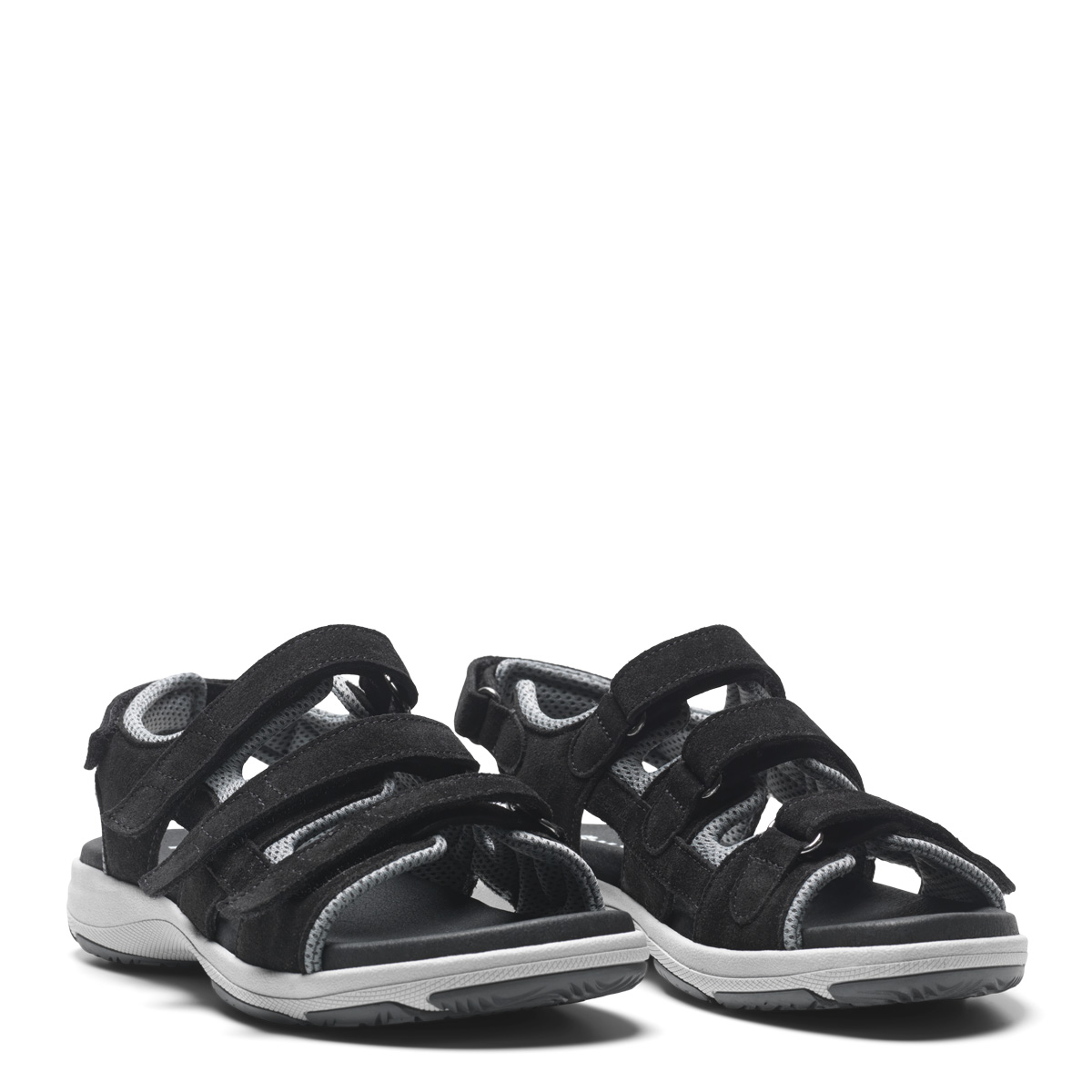 221-22-1710-b New Feet Sandal Sort Ruskind - Billede 1