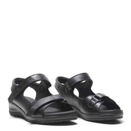 New Feet Sandal Glat Læder Sort