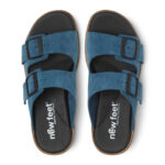 New Feet Slipper Jeansblå Ruskind - Billede 3