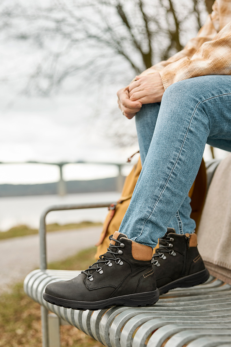 222-22-1510-e New Feet Sort Støvle Nubuck Læder - Billede 1