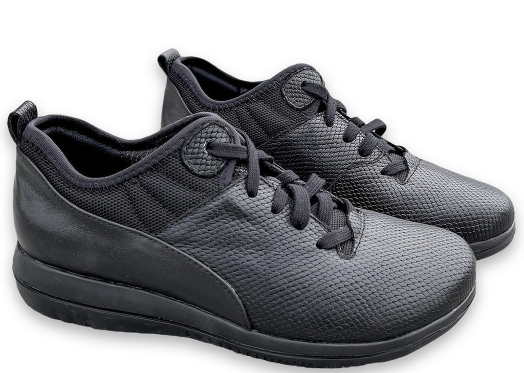 225013q44-001 Green Comfort Sort Sko i Læder - Billede 1