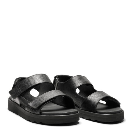 New Feet Herre Sandal Sort Glat Læder
