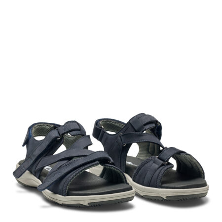 New Feet Damesandal I Mørkeblå Glat Læder