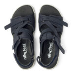 New Feet Damesandal I Mørkeblå Glat Læder - Billede 3