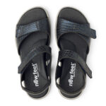 New Feet Sandal Blå Med Struktur Print - Billede 3