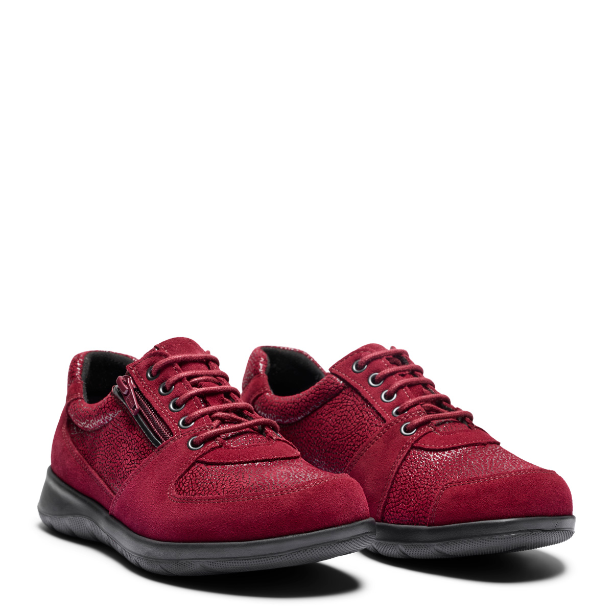 241-19-1723-b New Feet Dark Wine Sko Med Lynlås - Billede 1