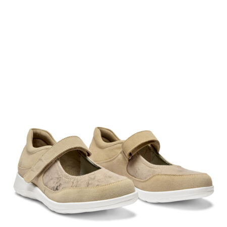 New Feet Sand Ballerina Sko Med Textilstretch