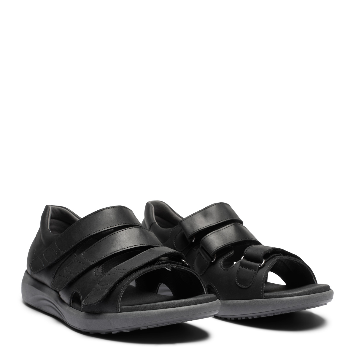 251-11-310-b New Feet Sort Herre Sandal Med Hælkappe - Billede 1