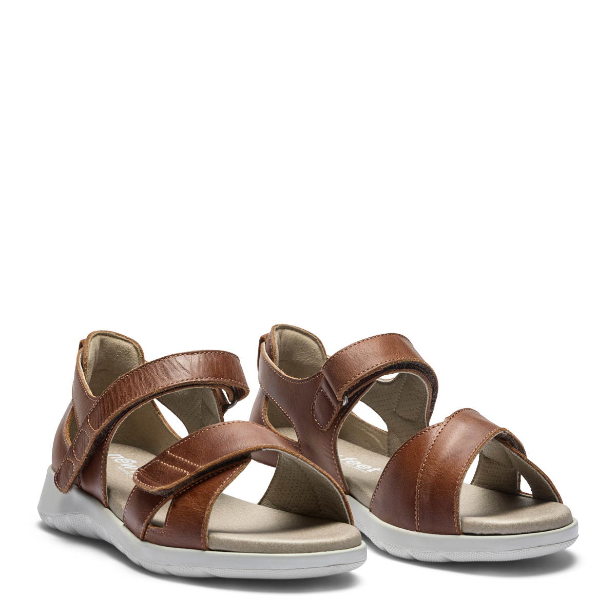 251-14-134-b New Feet Blå Sandal Med Hælkappe Og Velcroremme - Billede 1